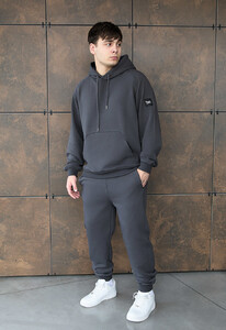 Фото - Універсальний спортивний костюм Staff es dark gray oversize - Men box