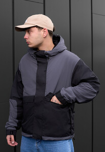 Фото - Двоколірна вітровка Staff veno black & gray - Men box