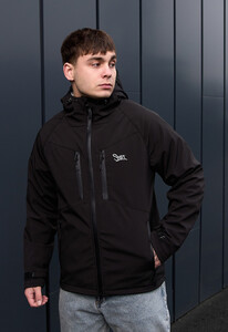 Фото - Демісезонна куртка для чоловіків soft shell Staff nexu black logo - Men box