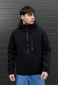 Фото - Базова чоловіча куртка soft shell Staff oki black reflective - Men box