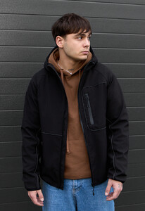 Фото - Базова чоловіча куртка soft shell Staff oki black reflective - Men box