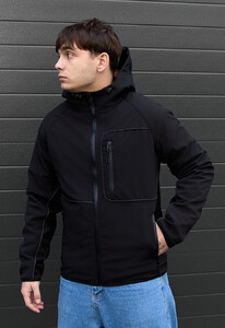 Фото - Базова чоловіча куртка soft shell Staff oki black reflective - Men box