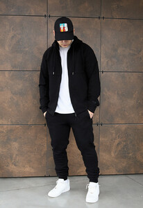 Фото - Чорний спортивний костюм для чоловіків Staff sh zip black - Men box