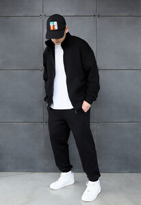 Фото - Спортивный оверсайз костюм Staff pa zip black oversize - Men box