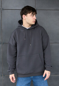 Фото - Худі темно-сірого кольору Staff dark gray oversize - Men box