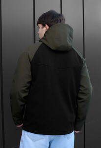 Фото - Двоколірна куртка soft shell Staff nexu dark khaki & black logo - Men box