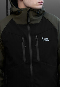 Фото - Двоколірна куртка soft shell Staff nexu dark khaki & black logo - Men box