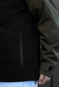 Фото - Двоколірна куртка soft shell Staff nexu dark khaki & black logo - Men box