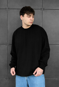 Фото - Однотонный оверсайз лонгслив Staff black oversize - Men box