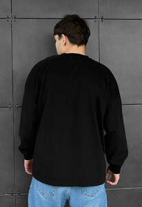 Фото - Однотонный оверсайз лонгслив Staff black oversize - Men box