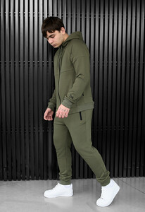 Фото - Однотонный спортивный костюм Staff sh zip khaki - Men box