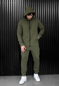 Фото - Однотонный спортивный костюм Staff sh zip khaki - Men box