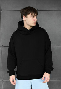 Фото - Оверсайз худі для чоловіків Staff button black oversize - Men box