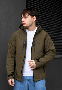 Фото - Демісезонна куртка soft shell Staff nexu dark khaki logo - Men box