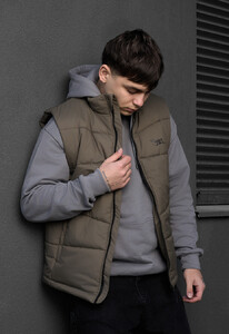 Фото - Чоловічий демісезонний жилет Staff jova dark khaki logo - Men box