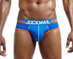 Фото - Синие мужские брифы с оранжевой полоской Jockmail - Men box