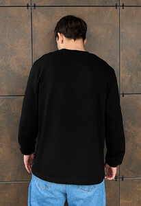 Фото - Однотонный лонгслив черного цвета Staff black oversize - Men box