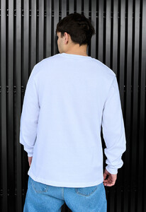 Фото - Базовый белый лонгслив Staff white oversize - Men box