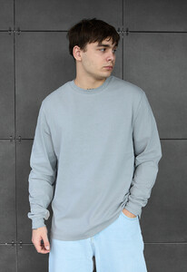 Фото - Повседневный мужской лонгслив Staff gray oversize - Men box