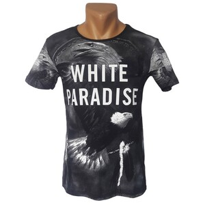 Фото - Чоловіча футболка White Paradise чорного кольору з орлом - Men box