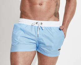 Фото - Стильные мужские шорты Desmit. Цвет: голубой - Men box
