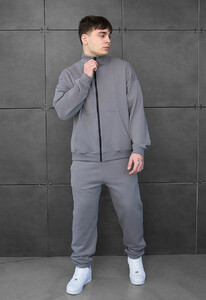 Фото - Спортивный оверсайз костюм Staff pa zip gray oversize - Men box