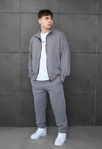 Фото - Спортивный оверсайз костюм Staff pa zip gray oversize - Men box