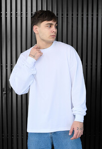 Фото - Базовый оверсайз лонгслив Staff white 2 oversize - Men box