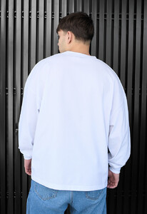 Фото - Базовый оверсайз лонгслив Staff white 2 oversize - Men box