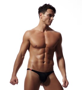 Фото - Стрінги CIOKICX чорні з напівпрозорим ефектом і відкритою задньою частиною - Men box