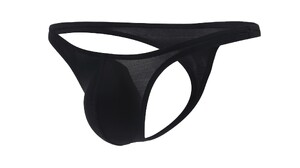 Фото - Стрінги CIOKICX чорні з напівпрозорим ефектом і відкритою задньою частиною - Men box