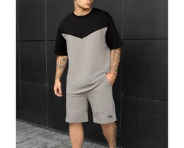 Фото - Двухцветный мужской костюм Staff ko black & gray oversize - Men box