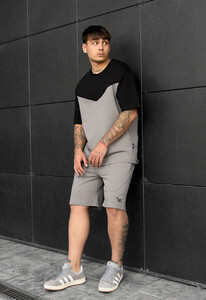 Фото - Двухцветный мужской костюм Staff ko black & gray oversize - Men box