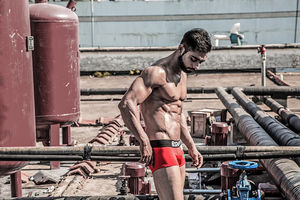 Фото - Чоловічі боксери Bshetr червоного кольору з кольоровими вставками - Men box