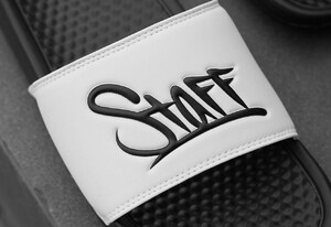 Фото - Чоловічі чорно-білі капці Staff white & black logo - Men box