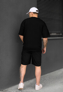 Фото - Чорний чоловічий костюм на літо Staff patt black oversize - Men box