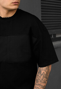Фото - Чорний чоловічий костюм на літо Staff patt black oversize - Men box