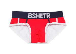 Фото - Чоловічі бавовняні труси Bshetr червоно-білі - Men box
