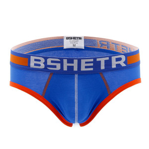Фото - Бріфи Bshetr синього кольору з помаранчевою окантовкою - Men box