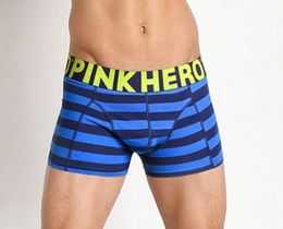 Фото - Мужские синие боксеры в полоску Pink Hero - Men box