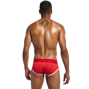 Фото - Мужские брифы Bshetr красные с белой вставкой - Men box