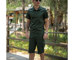 Фото - Льняной костюм для мужчин от бренда Intruder Flax в цвете хаки - Men box