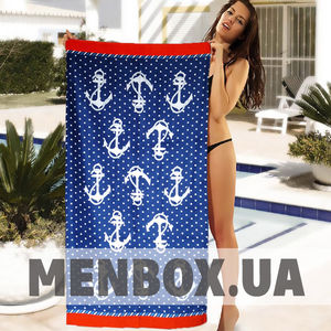 Фото - Пляжний рушник від бренду Shamrock бавовняний з якорями - Men box