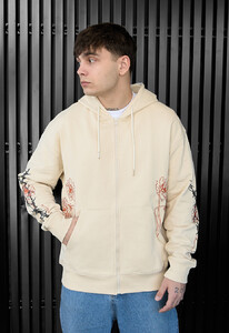 Фото - Молочное оверсайз худи Staff flower & wire zip oversize - Men box