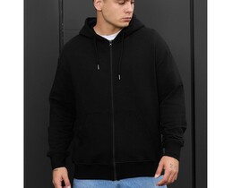 Фото - Базове чорне худі на застібці Staff black zip oversize - Men box