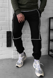 Фото - Молодежные спортивки с кантом Staff kant reflective logo black - Men box