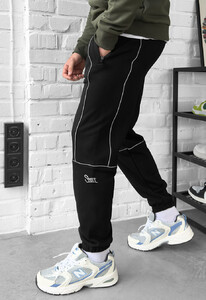 Фото - Молодежные спортивки с кантом Staff kant reflective logo black - Men box