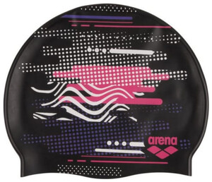 Фото - Комфортна дитяча шапочка для плавання Arena PRINT JR чорна - Men box