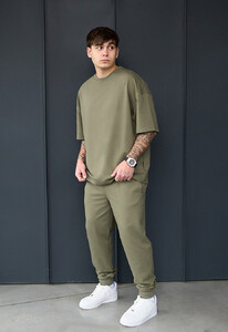 Фото - Спортивний костюм оливкового кольору Staff qix olive oversize premium - Men box