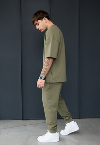 Фото - Спортивний костюм оливкового кольору Staff qix olive oversize premium - Men box